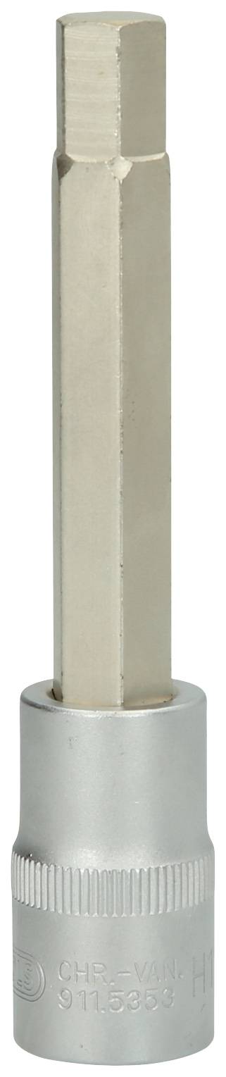 A hexagonal metal socket attachment suitable for hex socket screws. Primarily used in tool boxes.