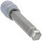 A silver hexagonal screwdriver bit with a magnetic tip, used for securing screws in various materials.