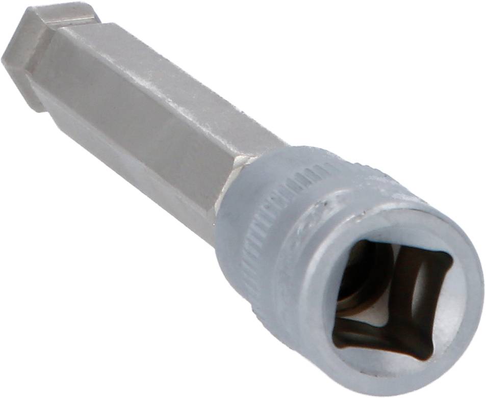 A silver hexagonal Allen key with a special head, used for assembling or disassembling specific screws.