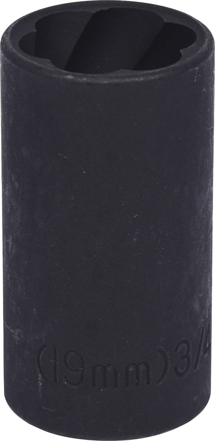 'Socket nut (19 mm, 3/4 inch) in black finish.'