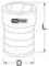 The figure shows a cylindrical screw cap from KS Tools with vertical ribs. Dimensions: height (L) and diameter (D) are marked.