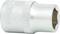 Metal spanner socket attachment, silver, 10 mm, hexagonal, for mechanical applications.