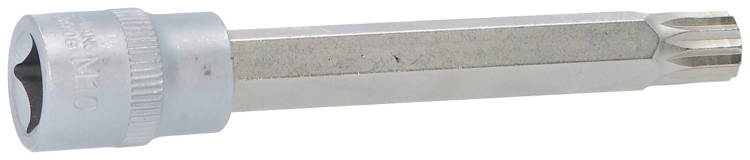 A silver socket insert with a Torx profile, typically used for screw-related tasks.