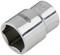 A metal hexagonal socket with a shiny surface and the number '20' engraved, used for tightening or loosening screws.