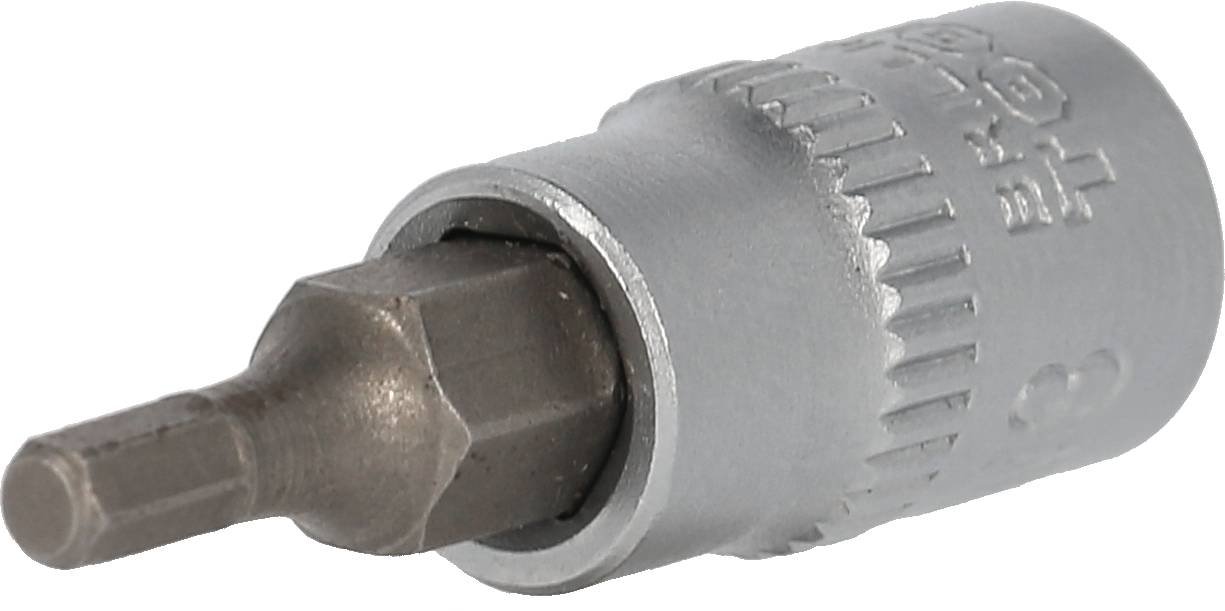 Metal bit key, likely for Torx screws. Compact tool with knurled grip for better handling.