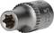 A silver socket extension with a star-shaped opening, suitable for tightening screws, is positioned at an angle.