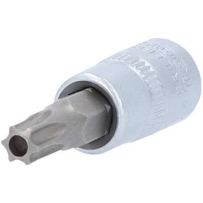 A silver Torx bit attachment used for tightening or loosening Torx screws lies on a neutral background.