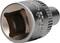 Chrome-vanadium metal socket for ratchets. Suitable for hexagonal nuts and bolts.