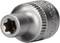 A silver Torx screw head, gleaming with a six-pointed star pattern, rests on its side.