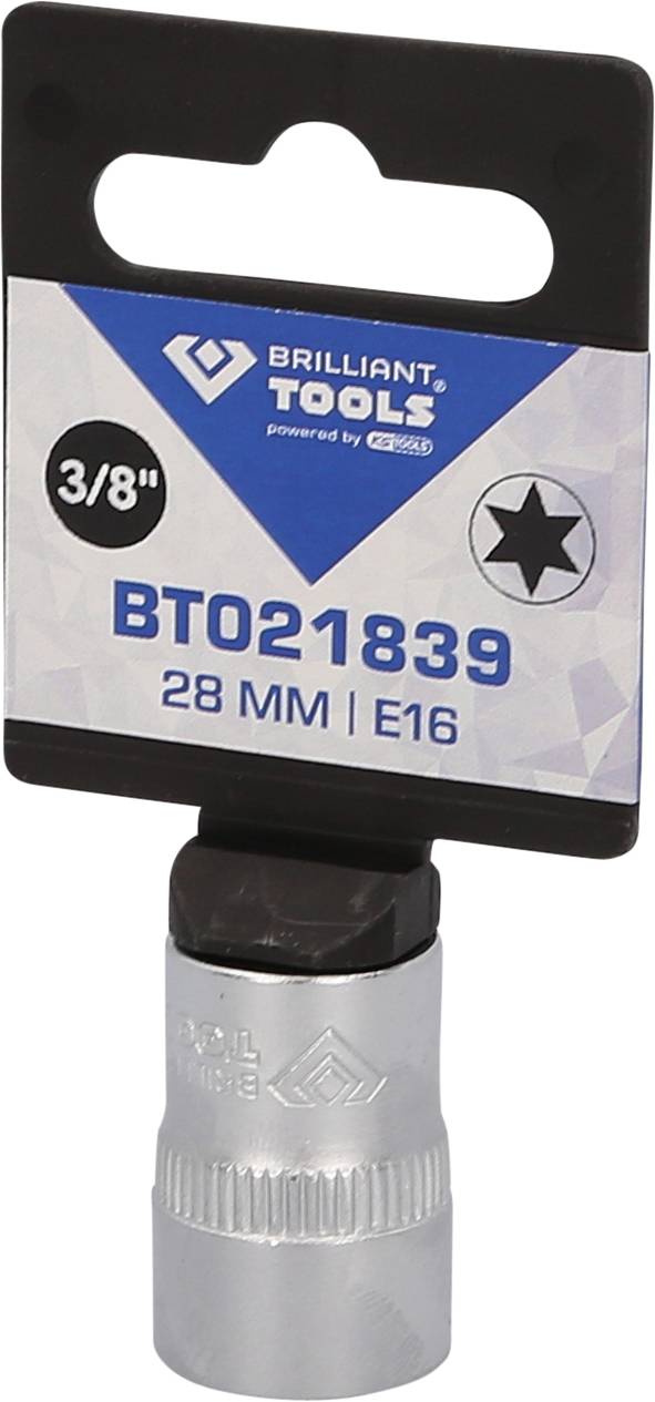 'Socket 3/8 inch, BT021839, 28 mm, E16, Brilliant Tools.'