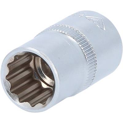 A twelve-sided metal socket used for screw-related work.