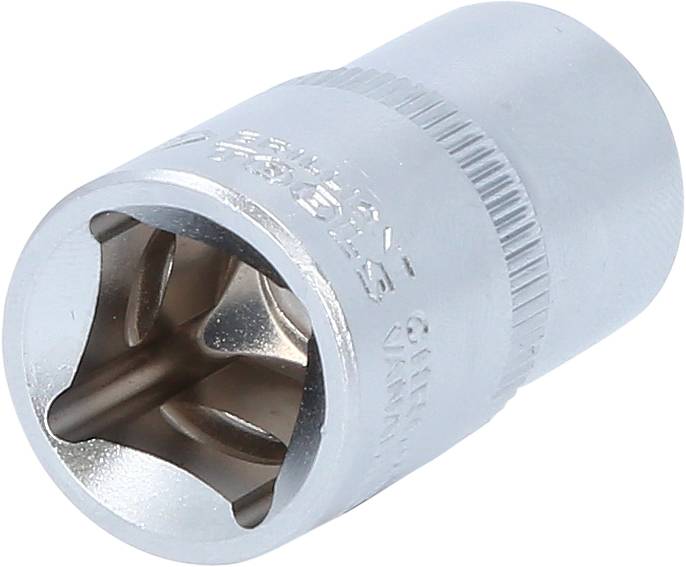 Metal internal hexagon socket insert with a shiny surface, suitable for tightening and loosening screws in mechanical applications.