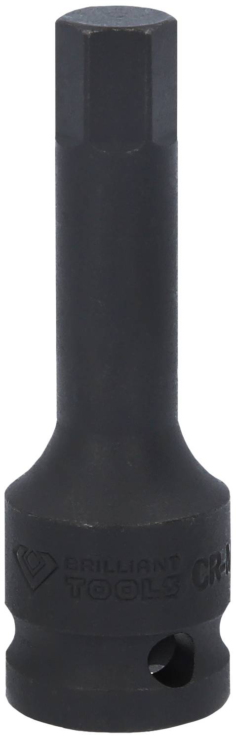 Long hexagonal screwdriver, black metal, suitable for professionals and DIY enthusiasts.