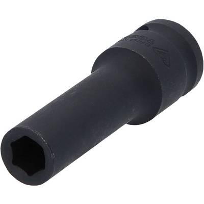 A black socket with a long, cylindrical shape, suitable for screw work in hard-to-reach areas.