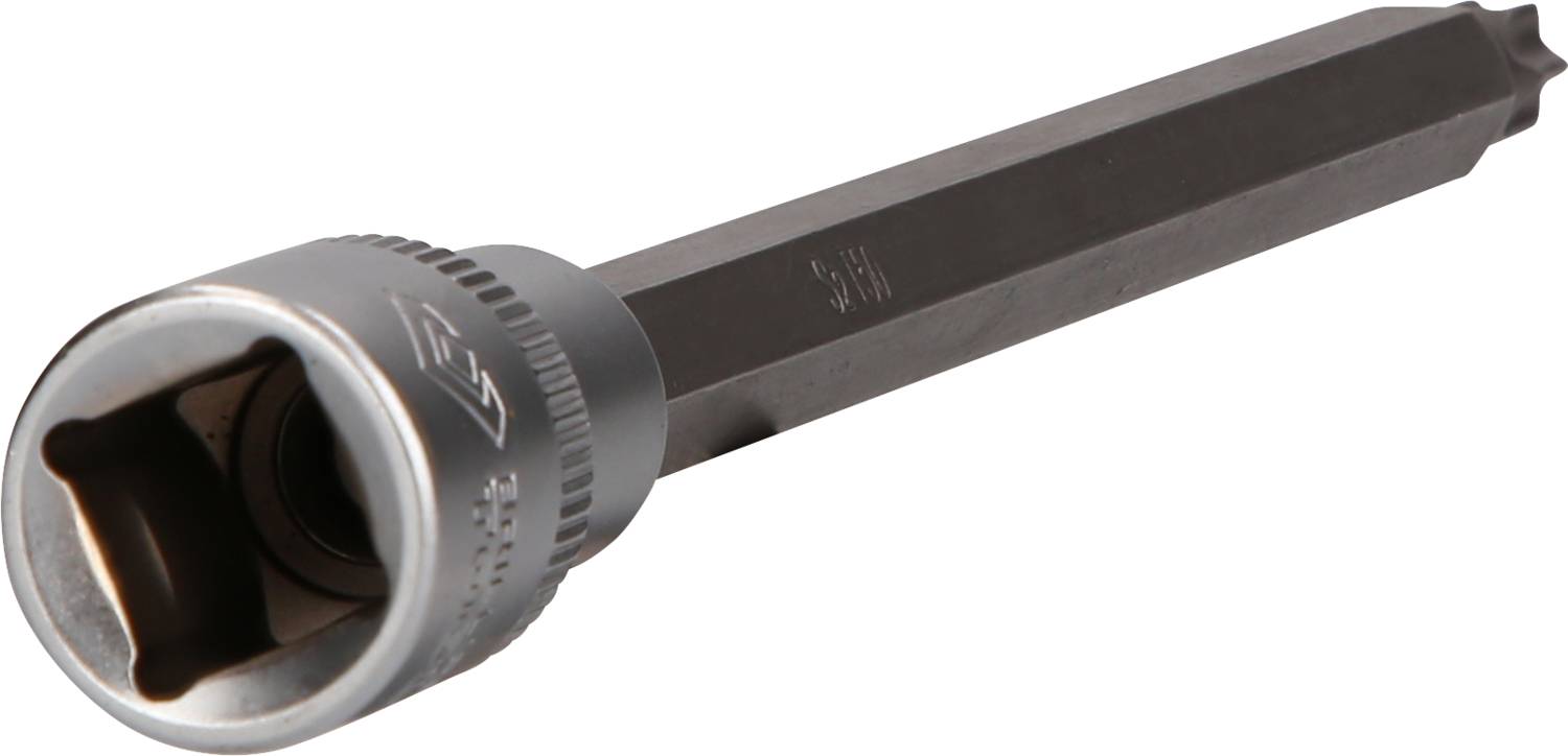 A hexagonal metal socket attachment for a spanner, used for work on vehicles or machinery.