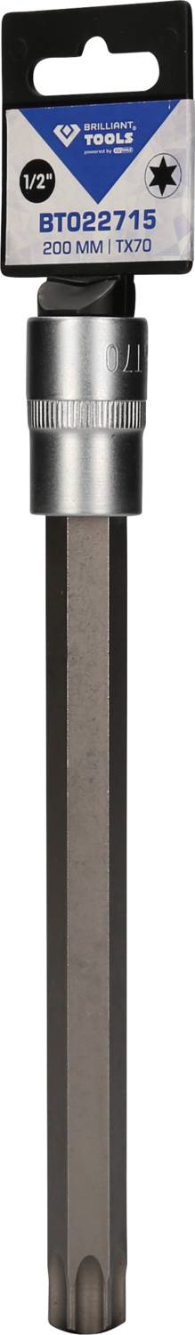 'LUX TOOLS BT022715, 200 mm, TX70' socket bit, long, in packaging. Ideal for precise tightening and loosening of screws.