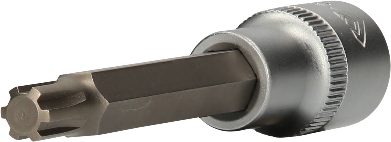 Silver Torx screw tip with a six-point head and knurled grip; designed for precise work with screws.