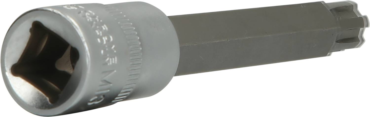 Hexagonal metal bit attachment in close-up. Ideal for precise craftwork.