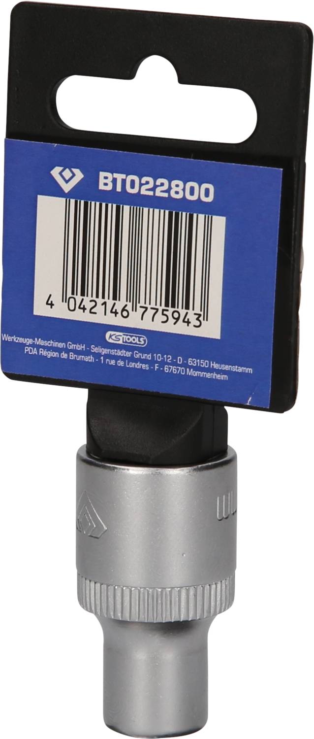Silver screw head with a dark blue label, featuring a barcode and the number 'BT022800'. In the context of a tool supply business.