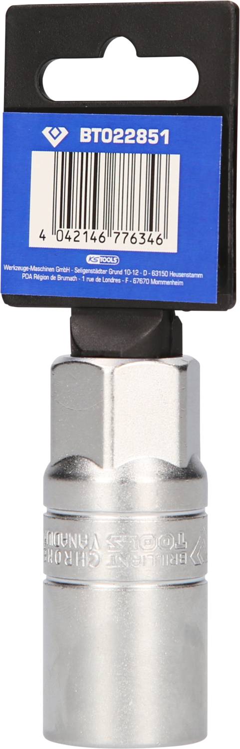 Metal tool with a hexagonal shape and a blue label marked 'BT022851'. EAN code at the bottom of the label.