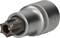 A silver bit attachment with a star-shaped profile for use with a screwdriver or ratchet.
