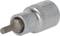 Metal Torx bit socket, cylindrical in shape, suitable for screw work, featuring a six-pointed head.