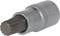 A silver multi-tooth screwdriver bit made of metal, suitable for specific screw types in automotive engineering or mechanics.