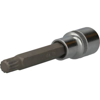 A silver socket key with a bit in a hexagonal design. Primarily used for tightening screws.