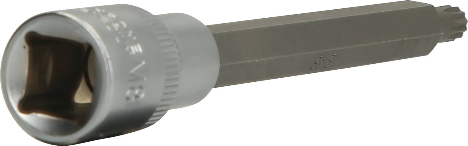 Pictured is a socket wrench with a hexagonal and multi-tooth profile, suitable for use in mechanical work.