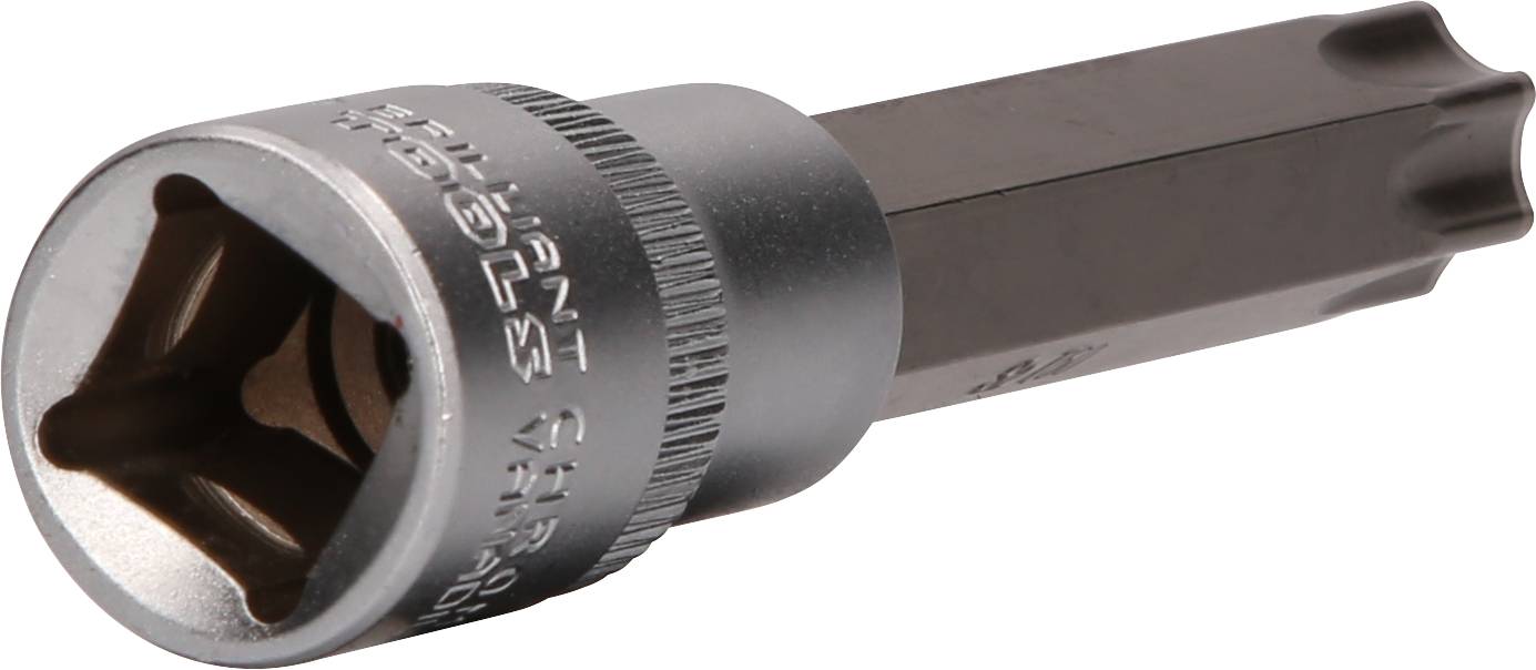 A Torx bit with an adapter, used to fasten or loosen Torx screws. The shaft has a hexagonal shape.