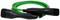 A green electric charging cable with two black plugs, used for charging electric vehicles.