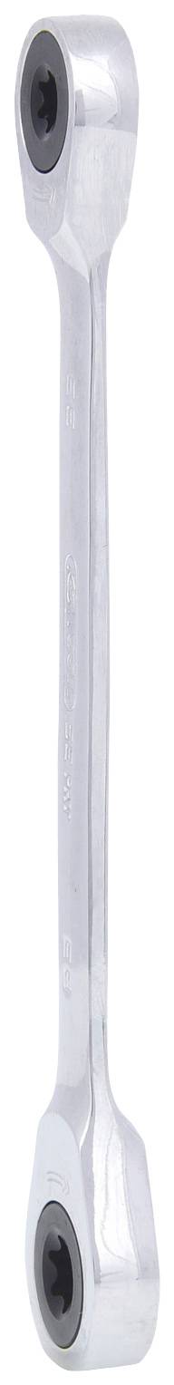 Silver-coloured metal rod with black round fixing points at both ends, presumably a connecting element.