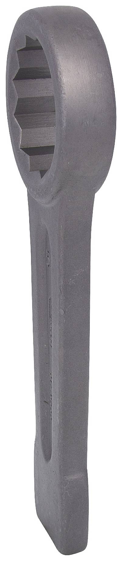 A large, massive adjustable spanner, specifically designed for heavy-duty or industrial applications, lies on a light background.