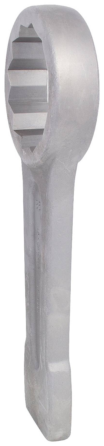Large massive hexagonal metal spanner, suitable for industrial applications or large machine nuts.