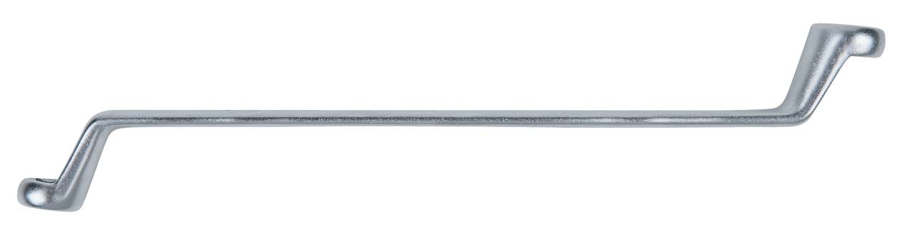 A silver metal tool with angled ends, possibly a clamp or lever.