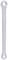 A metal double-ended spanner, suitable for loosening or tightening nuts.