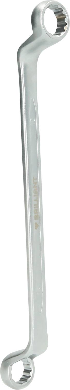 A silver double ring spanner with curved ends, suitable for turning nuts and bolts.