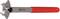 A tool with a red handle and metal head. It has two protruding pins and is used for adjusting engines.