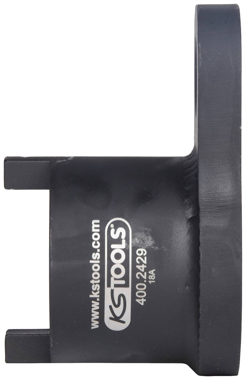 A black tool component with the inscription 'KS Tools 400.2429' and a web address.