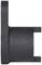 Side view of a black, cylindrical machine component with a flange; could be part of a mechanical device or vehicle.