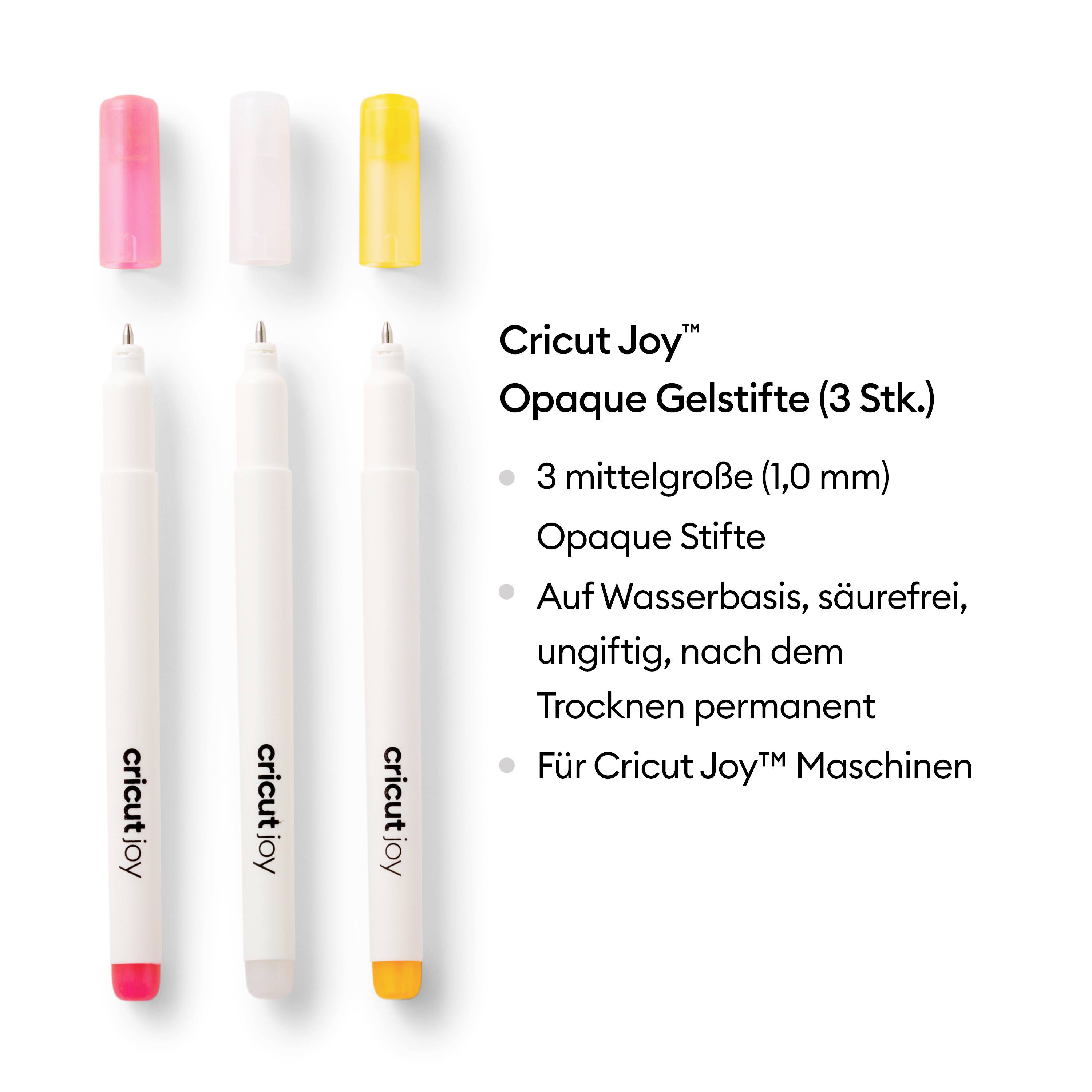 Características de los bolígrafos Cricut Joy Opaque Gel Pens CRC-2009380