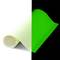A sheet of luminous green and white paper is half-rolled, set against a black and white background, demonstrating a demarcation.