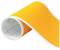 Yellow adhesive film, partially unrolled, shows an internal checked pattern.