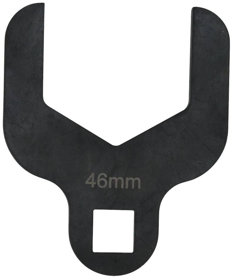 Interchangeable 46 mm spanner socket attachment made of dark metal, suitable for large bolts or nuts in industrial applications.