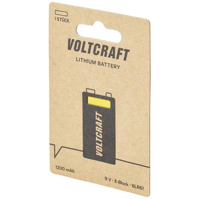 Voltcraft Lithium Battery Pack, 9V, 1200 mAh, 1 Piece.
