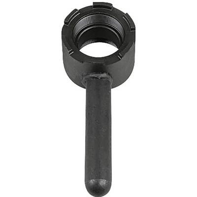 A black, cylindrical tool with a long handle, presumably a socket wrench attachment.