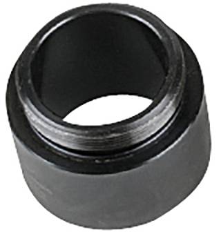 Black, cylindrical metal component; possibly an adapter or connecting sleeve.