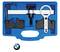 Blue tool case with multiple automotive tools, including a ring spanner, an Allen key, and a tension tool. BMW logo in the bottom left corner.