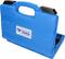 Blue plastic tool case with carrying handle, marked with 'Brilliant Tools Logo'.