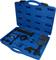 A blue tool case with various inserts for specific technical applications.